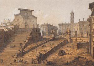 Kapitolhøyden, Roma (fargelitografi) av German School
