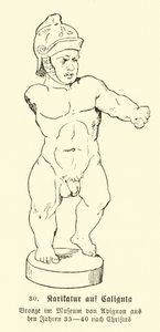Karikatur av Caligula (lito) av German School