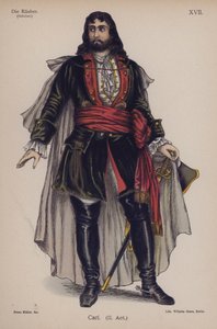 Carl, fra Die Rauber (Røverne) av Friedrich Schiller (farge litho) av German School