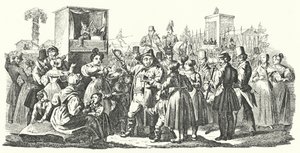 Karneval i Stuttgart-distriktet i Cannstatt, høsten 1835 (gravering) av German School