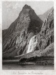 Cascade de Pissevache. (gravering, ca 1830) av German School
