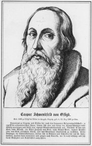 Caspar Schwenkfeld von Ossigk (gravering) av German School