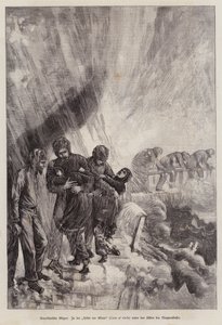 Cave of the Winds, under Niagara Falls, New York, USA (gravering) av German School