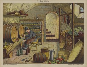 Kjeller (farge litho) av German School