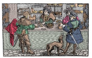 Veksler: bytte og bytte. Tysk xylografi fra 1500-tallet. av German School