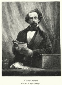 Charles Dickens , engelsk forfatter (litho) av German School