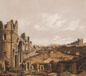 Circus of Maxentius, Roma (fargelitografi) av German School