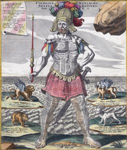 Colossal King Astride His Empire, ca. 1750 (gravering) av German School