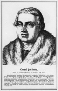 Conrad Peutinger (gravering) av German School