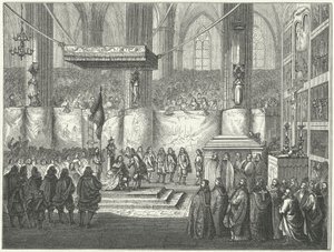 Kroningen av Karl X Gustav av Sverige i Uppsala katedral av German School