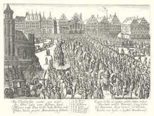 Kroningsprosesjon av den hellige romerske keiser Ferdinand II, Frankfurt av German School