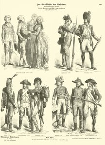 Kostymer og militæruniformer fra det republikanske Frankrike, 1790-tallet av German School