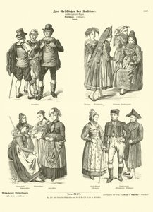 Kostymer fra Baden, Tyskland, 1800-tallet av German School