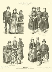 Kostymer fra Baden, Tyskland, 1800-tallet av German School