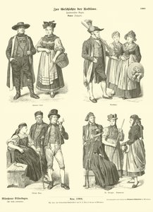 Kostymer fra Baden, Tyskland, 1800-tallet av German School