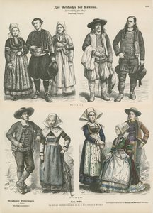 Kostymer fra Bretagne, sent på 1800-tallet av German School