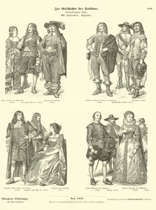 Kostymer av engelsk adel, 1600-tallet av German School