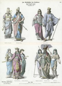 Kostymer til de gamle assyrerne, mederne og egypterne av German School