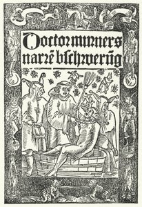 Omslag til Thomas Murners verk Die Narrenbeschworung (gravering) av German School