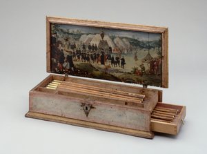Armbrøstboltboks tilhørende prins Otto von Hesse, 1615 (malt tre) (se også 312141-43)