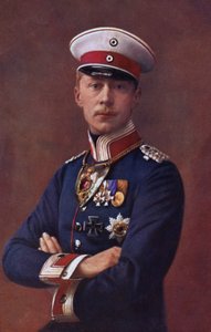 Kronprins Wilhelm, eldste sønn av keiser Wilhelm II av Tyskland (fargelitografi) av German School