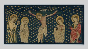 Korsfestelse, laget i Konstanz, ca. 1325–50 (lin, ull og silke) av German School