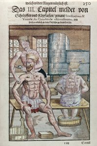 Cupping, fra Ophthalmodouleia av Georg Bartisch (1535-1636) utgitt i Dresden i 1583 (farget treblokktrykk) av German School