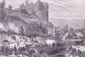 Defense of Chateaudun, Cassells History of the War between France and Germany utgitt av Cassell and Company Limited, ca. 1890 (litho) av German School