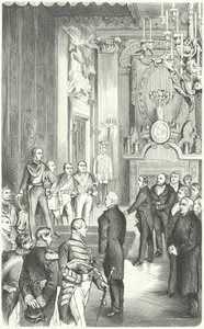Deputasjon fra Frankfurt-parlamentet som tilbyr kong Frederick William IV kronen av Tyskland, 1849 av German School