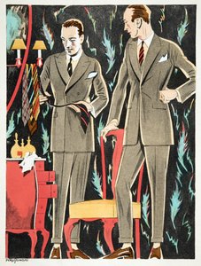 Der Arbiter, antrekk av Fasskessel & Muntmann, fra Styl, pub.1922 (pochoir-trykk) av German School