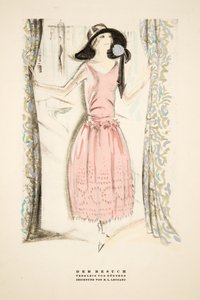«Besøket», tekjole av Gunther, fra Styl, utgitt 1922 (pochoir-trykk) av German School
