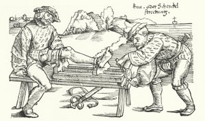 Enhet for å rette ut et såret ben (gravering) av German School