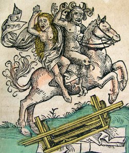 Devil and a Woman on horseback, publisert i Nuremberg Chronicle, 1493 av German School