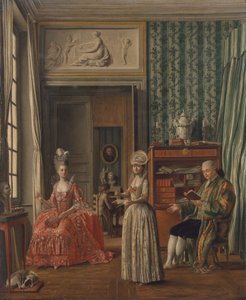 Hjemmescene, ca. 1775-80 av German School