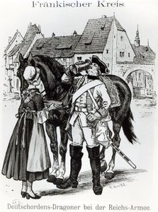 Dragoon of the Teutonic Knights i 1757 av German School