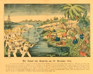Duala-opprøret i tysk Kamerun, med SMS Olga i bakgrunnen, 20. desember 1884, 1884 av German School