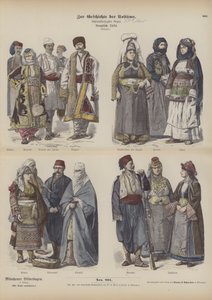 Østeuropeiske kostymer (farget gravering) av German School