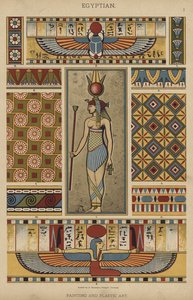 Egyptisk, maleri og plastisk kunst (farge litho) av German School