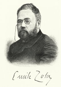 Emile Zola , fransk romanforfatter og dramatiker (litho) av German School