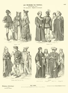 Engelske og franske kostymer, 1400-tallet av German School