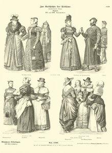 Engelske kostymer, 1500- og 1600-tallet av German School
