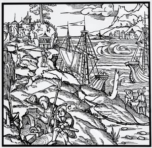 Gravering fra De re metallica (Om metallers natur), av Georg Pawer eller Georgius Agricola (1494-1555) av German School