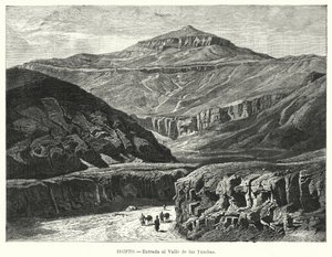 Inngang til Kongenes dal, Egypt (litho) av German School