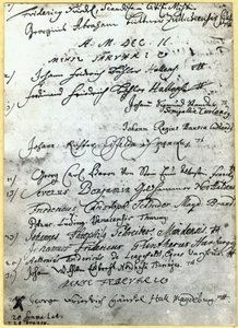 Oppføring i Halle University-postene, som viser Händels navn, 1702 av German School