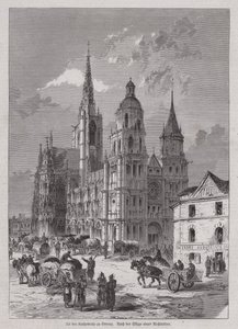 Evreux-katedralen, Normandie, Frankrike (gravering) av German School
