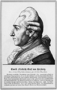 Ewald Friedrich Graf von Herzberg (gravering) av German School