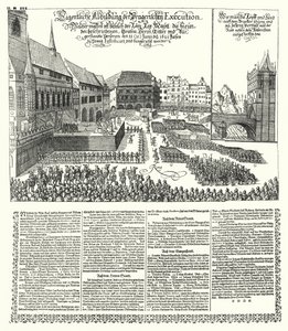 Henrettelse av opprørere mot den hellige romerske keiser Ferdinand II i Praha av German School