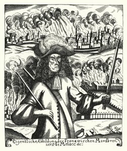 Ezechiel du Mas, Comte de Melac , fransk soldat (gravering) av German School