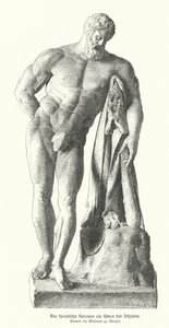 Farnese Hercules, romersk kopi av en gammel gresk statue av Lysippos (gravering) av German School