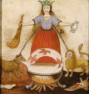 Skjebne, ca. 1605 (gouache på papir) av German School